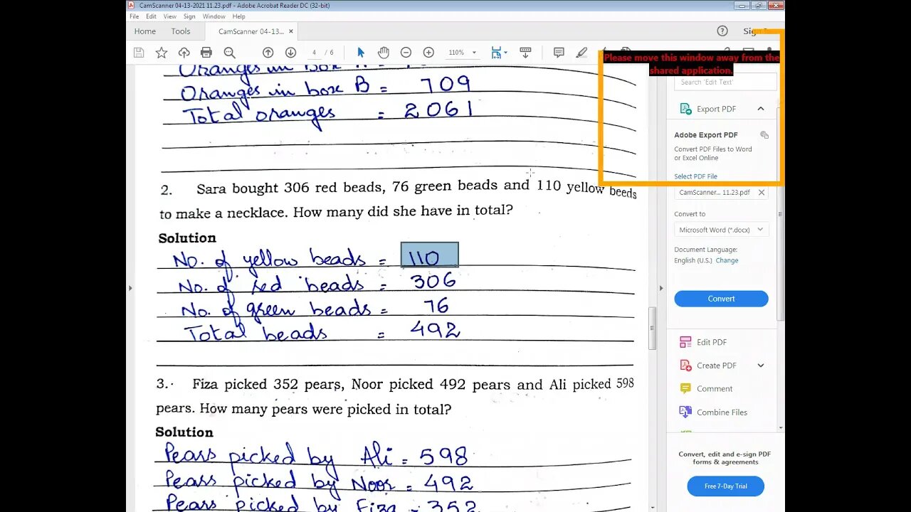 Math B Class 4 20 April21