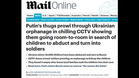 Sky News: Putin´s thugs search for children in Ukrainian orphanage to abduct and turn into soldiers