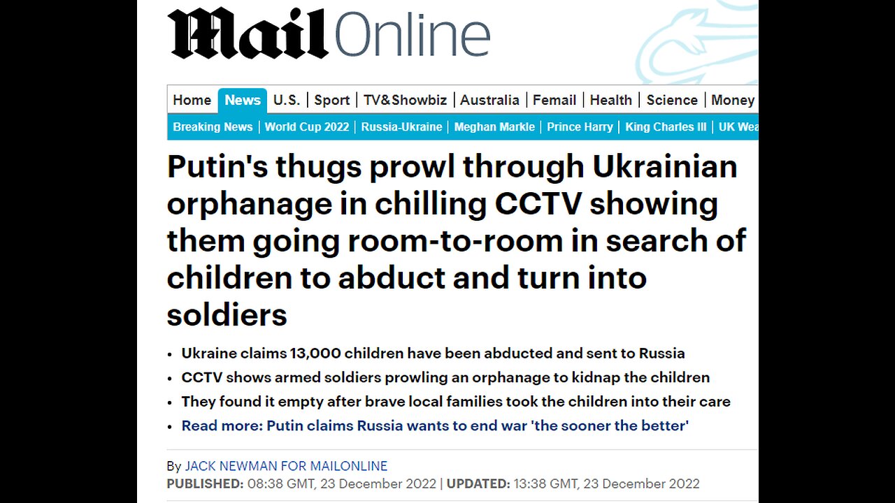 Sky News: Putin´s thugs search for children in Ukrainian orphanage to abduct and turn into soldiers