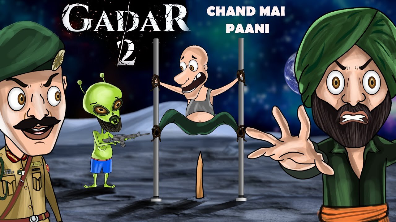 Gadar 2 Comedy Cartoon Video PART 3 | Chand Main Paani | Animated Spoof | Popla Chacha