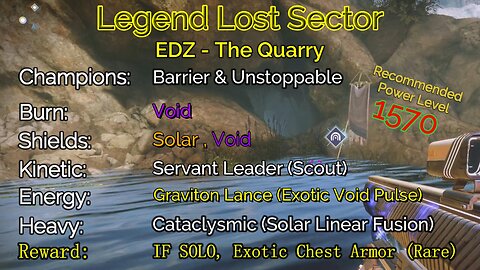 Destiny 2 Legend Lost Sector: EDZ - The Quarry on my Titan 11-6-22