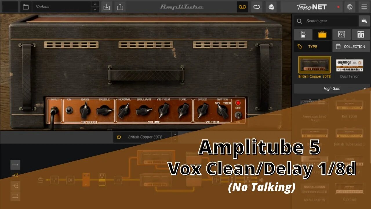 🔴 Amplitube 5 - Vox Clean/Delay 1/8d - No Talking!