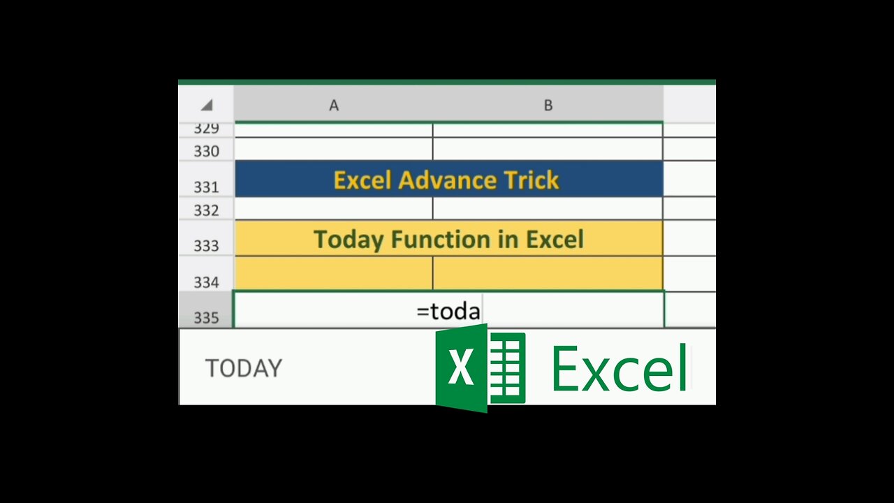 How to Use Today Formula in Excel #today