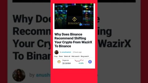Binance Recommend Shifting Your Crypto From WazirX To Binance #cryptomash @ilmeaalim @waqarzaka