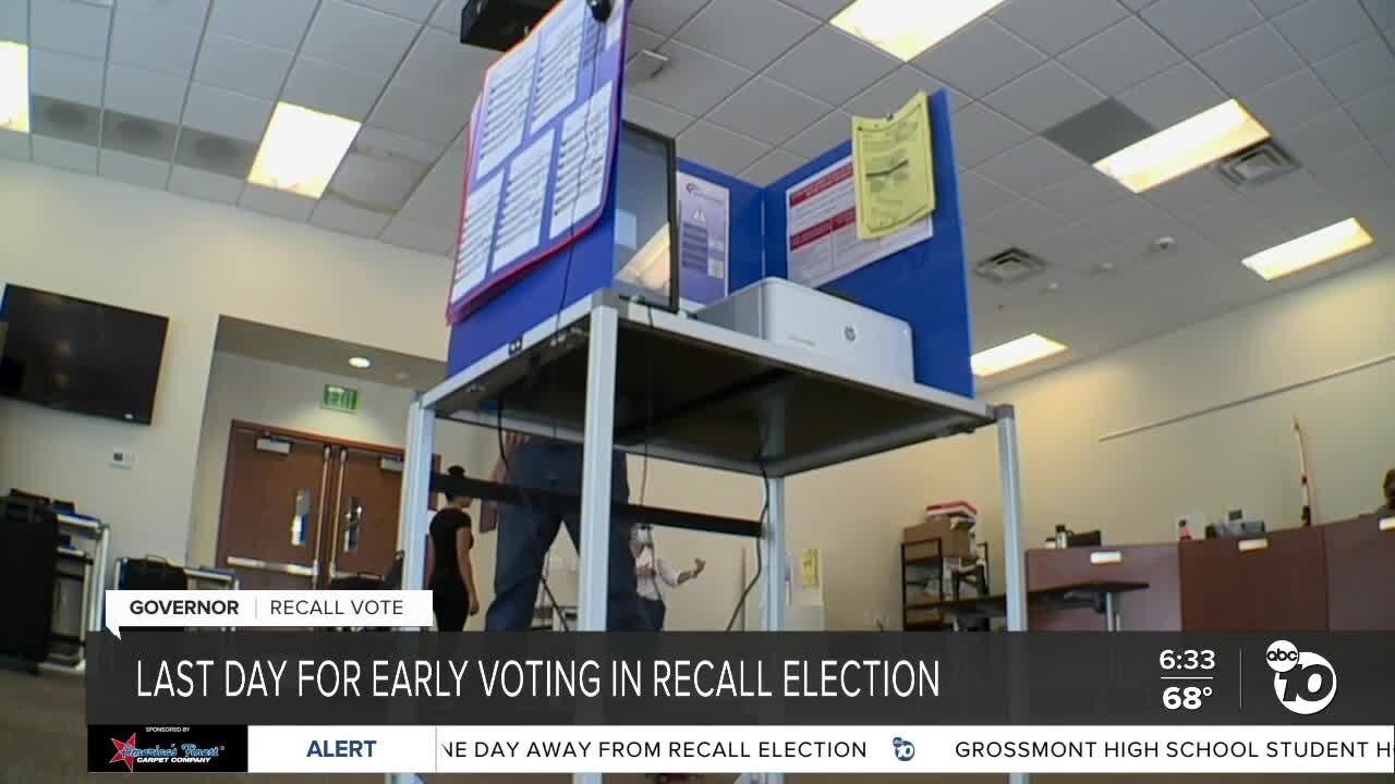 Last day for early voting in recall election