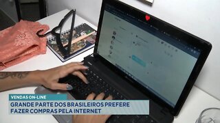 Vendas On-line: Grande parte dos Brasileiros prefere fazer compras pela Internet.