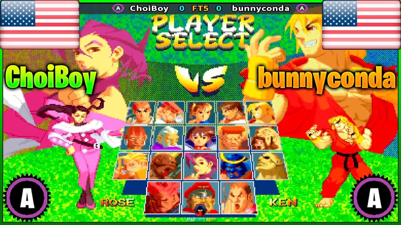 Street Fighter Alpha 2 (ChoiBoy Vs. bunnyconda) [U.S.A Vs. U.S.A]