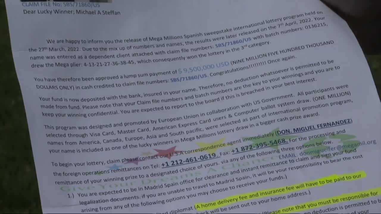 Silver Creek man receives letter from scammer stating he won $9.5M through Mega Millions