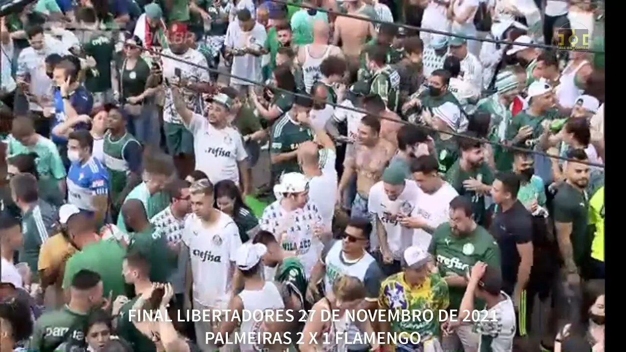 VEJA A FESTA DA TORCIDA DO PALMEIRAS CAMPEÃO LIBERTADORES 2021