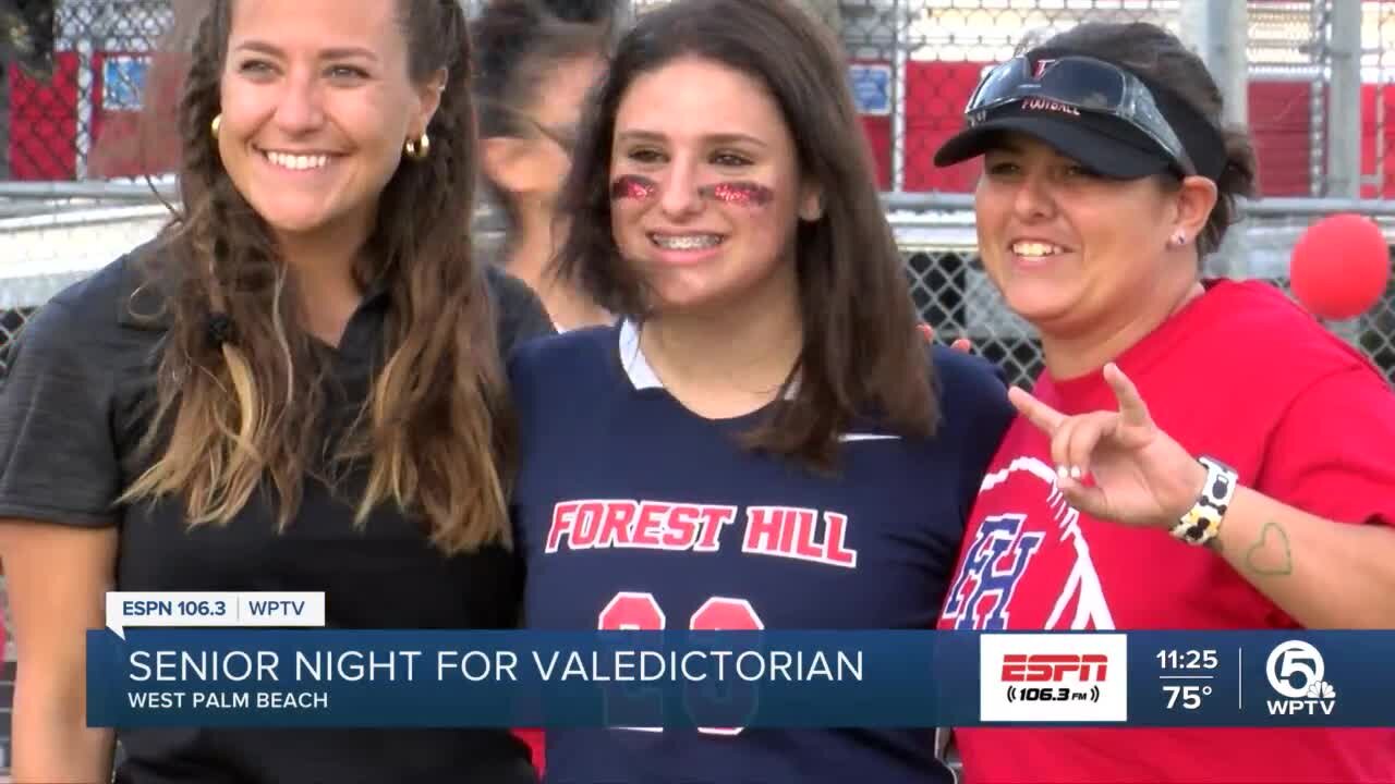 Forest Hill Valedictorian Abby Orasi honored during senior night