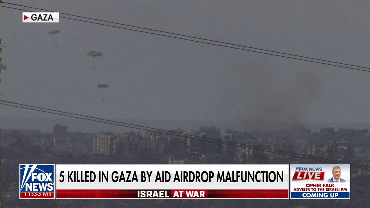 Five Killed In Gaza Aid Airdrop Malfunction