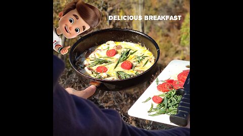 Prepare delicious breakfast in nature