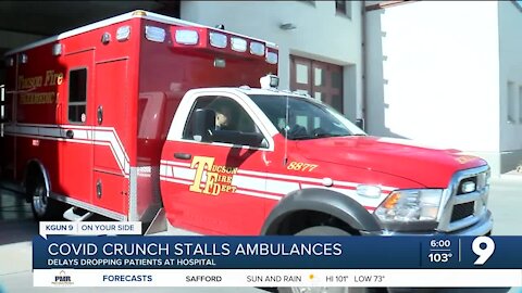 Hospital COVID crunch delays ambulances