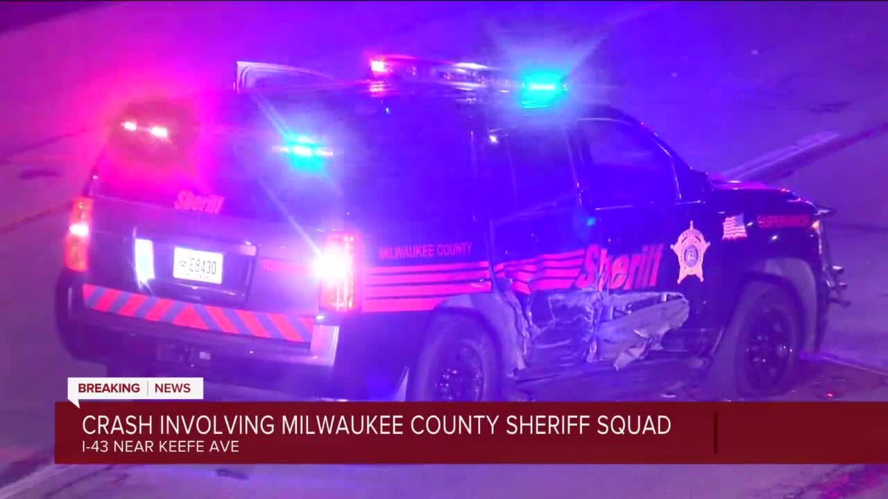 2 Sheriff's Office squad cars battered in freeway crash