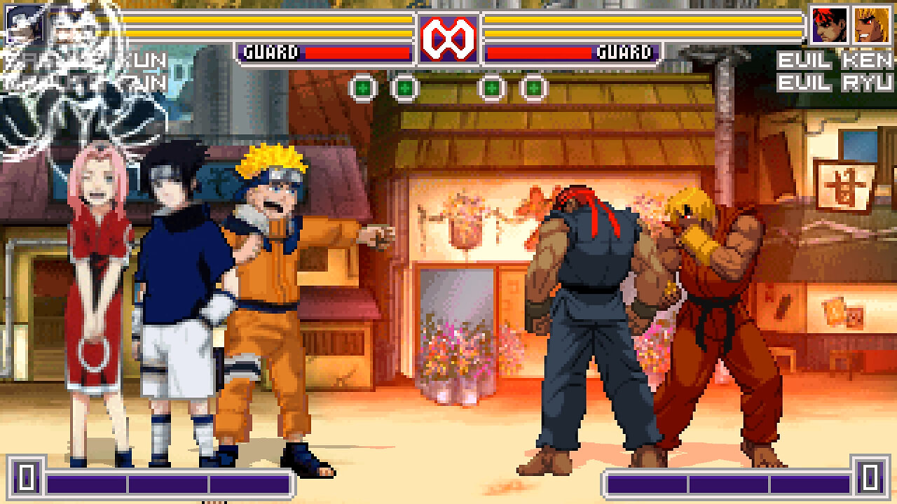 MUGEN - YOUKAI's Chars - NARUTO KUN & SASUKE KUN vs. CVS Evil Ryu & CVS Evil Ken - Download