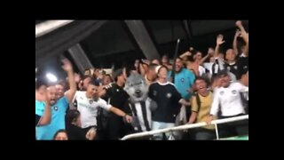 Mascote do Botafogo no meio da torcida