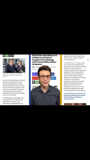 Victor Reacts: Contempt of Congress! Hunter Biden Defies Subpoena with Help From Swalwell!