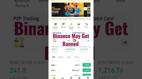 Binance May Get Banned! More Difficulties For Largest Exchange #cryptomash #cryptomashnews