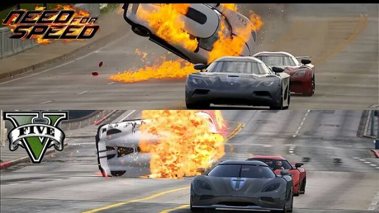 GTA V - Need For Speed | Pete Death Scene Koenigsegg Race Comparison