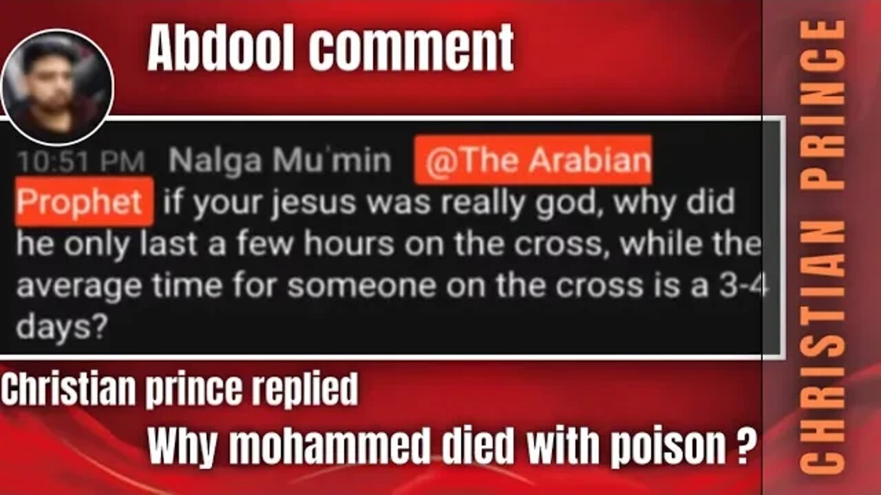 If your jesus is GOD why he left only fews hours on the cross - Christian Prince