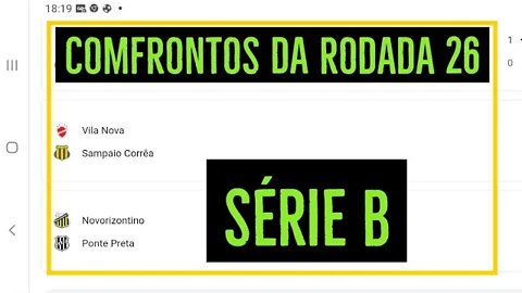 RODADA 26 DA SÉRIE B / BAHIA X VASCO