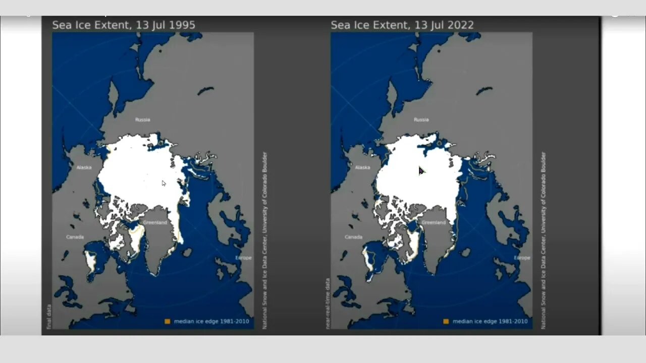 Klimawandel ► Das Eis der Arktis 1995 und 2022 (heute)