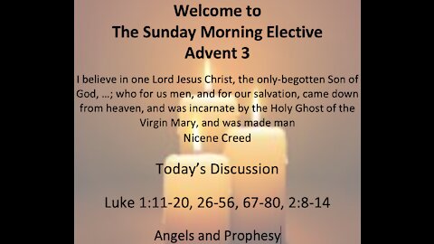 21-12-12 Sunday Elective Discussion - Advent 3 - Angels and Prophets