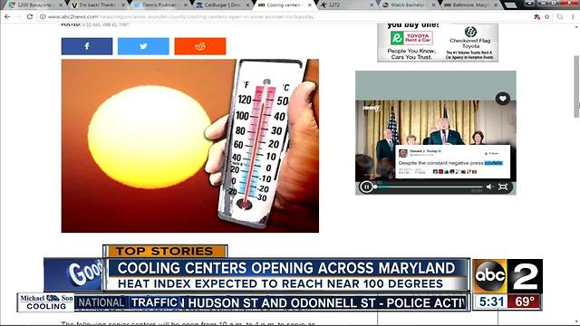 Cooling centers open to help Marylanders cool off