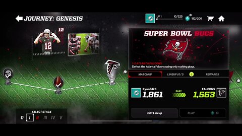Madden NFL 22 Mobile Football - Journey: Genesis Super Bowl Bucs 1-2 Atlanta Falcons Gameplay