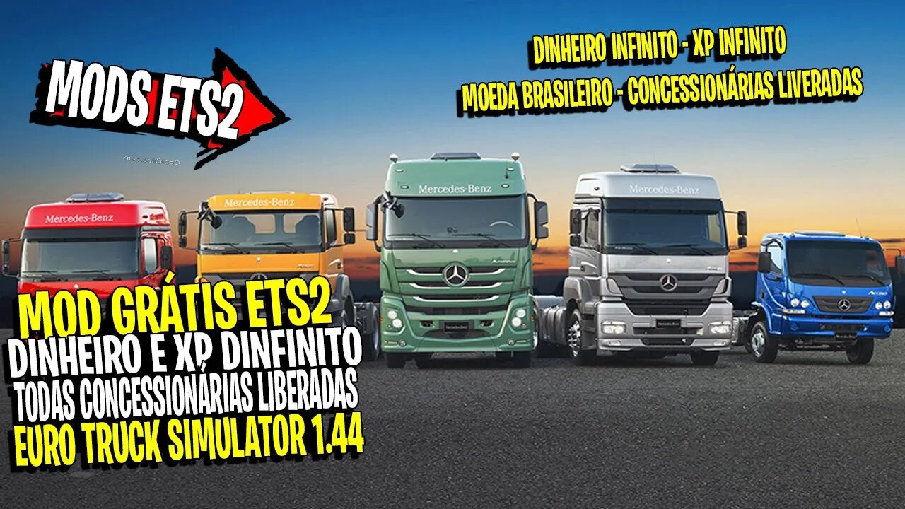 TODAS CONCESSIONARIAS LIBERADAS DINHEIRO E XP INFINITO MOEDA BRASILEIRA EURO TRUCK SIMULATOR 2 1.44