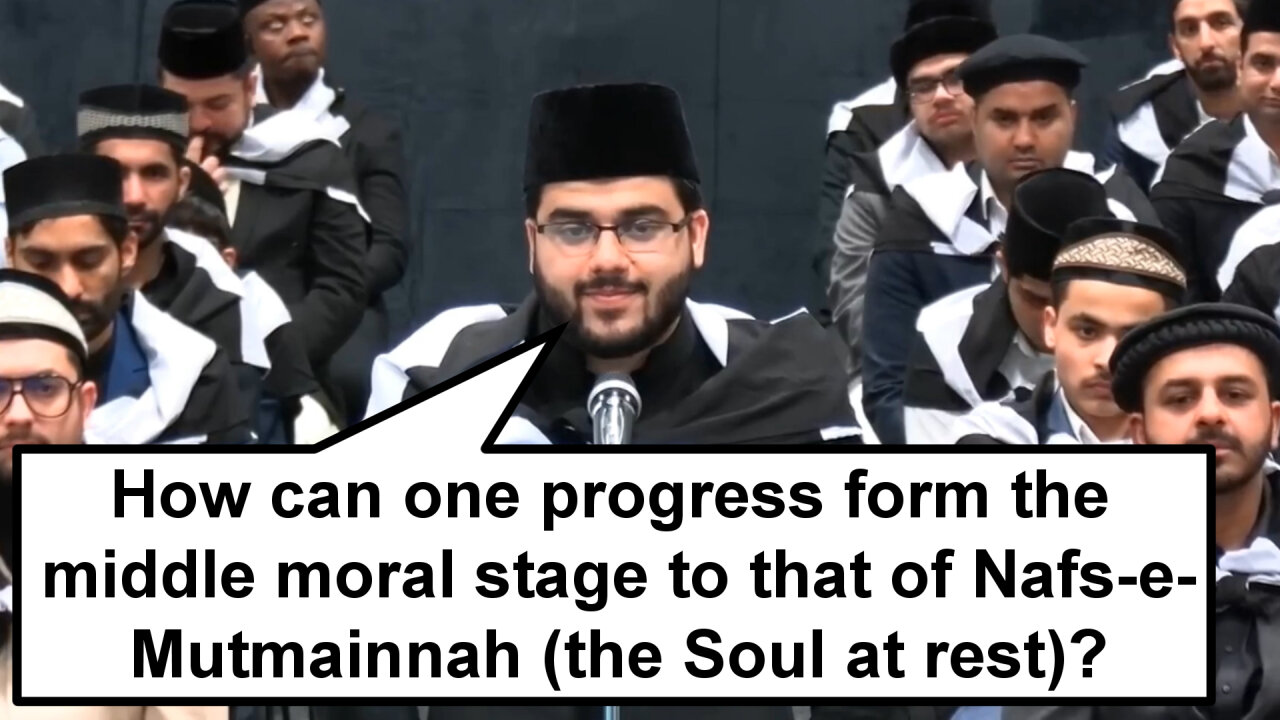 How can one progress form the middle moral stage to that of Nafs-e-Mutmainnah the (Soul at rest)?