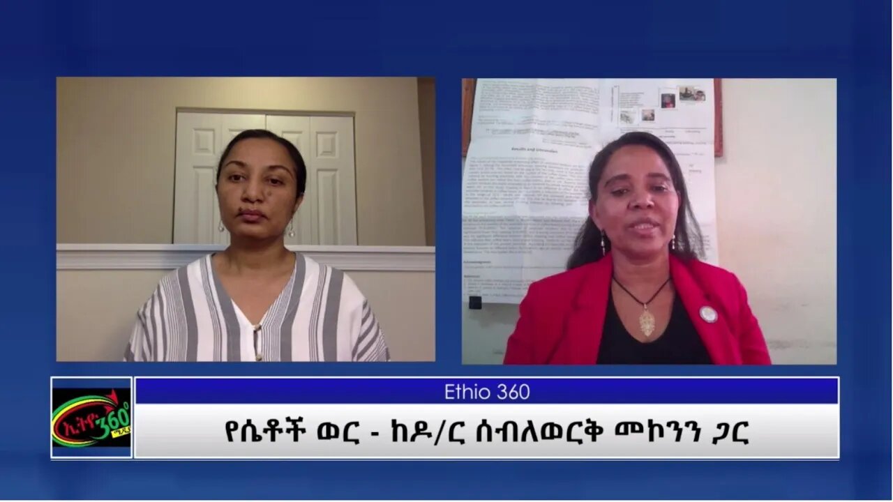 Ethio360 special program: Women's History Month Reeyot with Dr.Seblework Friday March 12, 2021