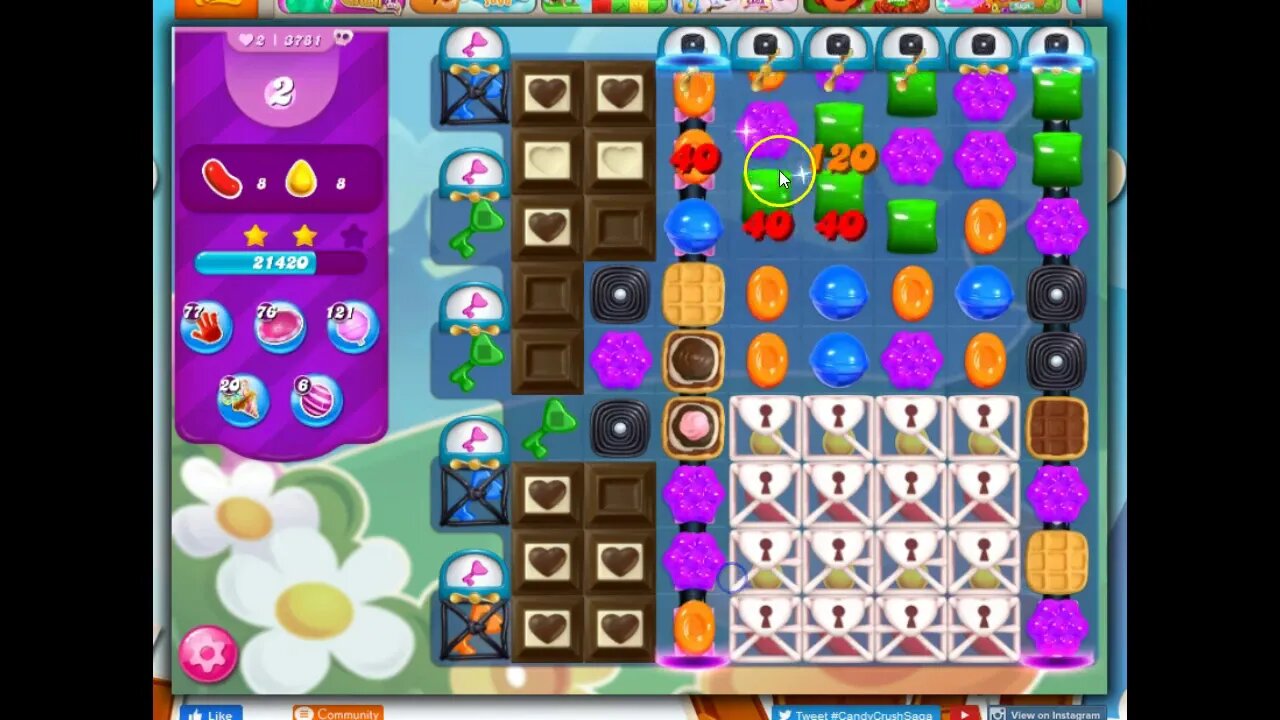 Candy Crush Level 3781 Talkthrough, 12 Moves 0 Boosters