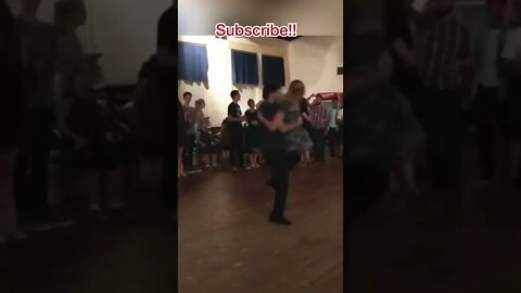 Country swing dance partner aerials || Dip to single leg spin