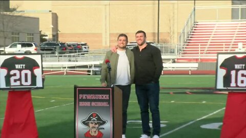 Derek and TJ Watt jerseys retired by Pewaukee High School