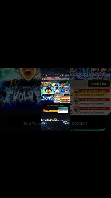 Dragon Ball Legends - The Time To Evolve Consecutive Summon Openings