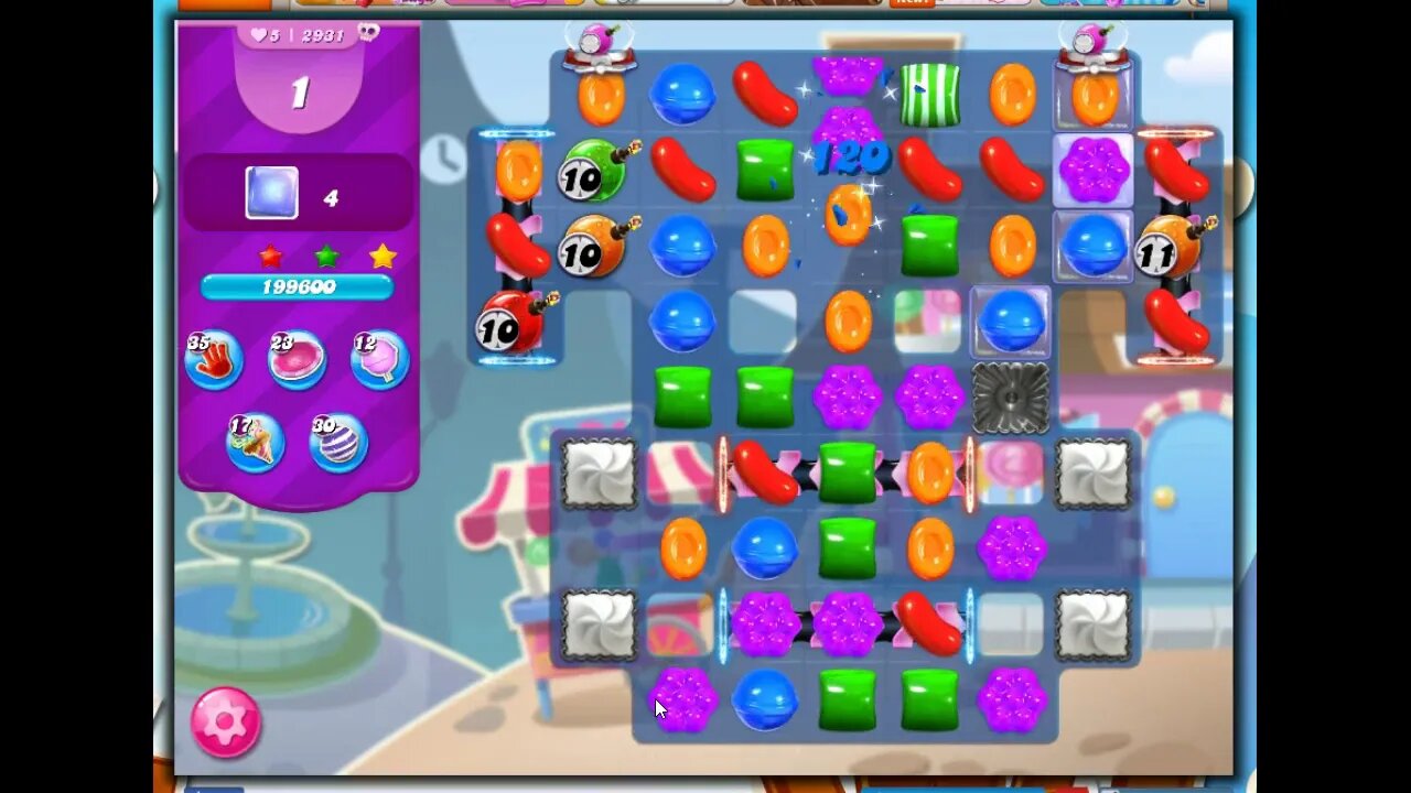 Candy Crush Level 2931 Talkthrough, 19 Moves 0 Boosters