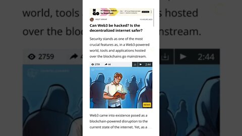 Can Web3 Be Hacked? Is the Decentralized Internet Safer? @CryptoCasey @AltcoinDaily @BitBoyCrypto