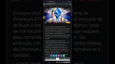 eth baja su gas temporalmente