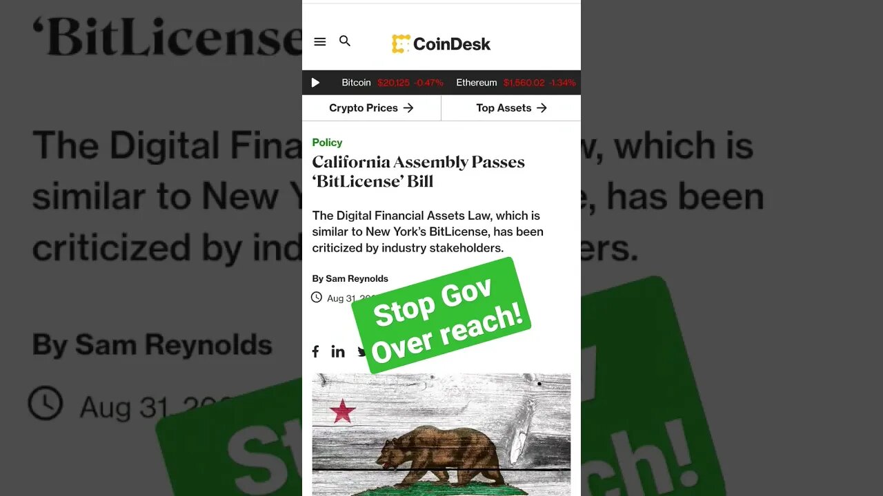 California BitLicense Will Stall Crypto Growth