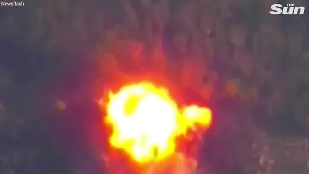 Huge fireball rises as Russian forces 'launch missiles at Ukrainian base'