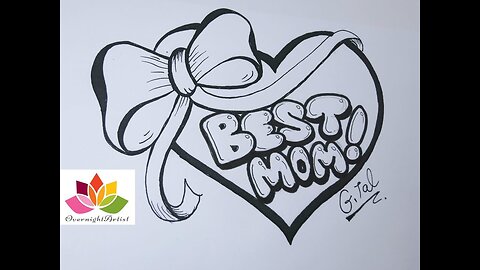 Draw Best Mom On A Heart, Puffy Ribbon Bow & Dancing Sashes!