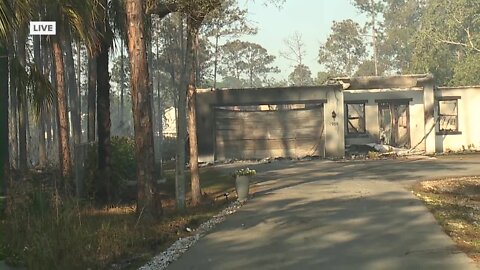 Aftermath of 300-acre brush fire in Naples