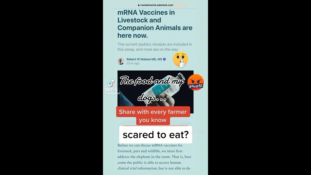 THEY ARE COMING AFTER OUR PETS NOW & THE LIVESTOCK WE EAT 😭