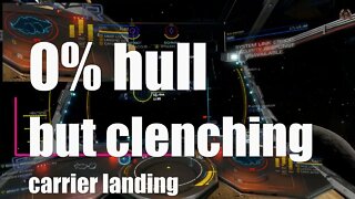 No hull left carrier landing // Elite Dangerous