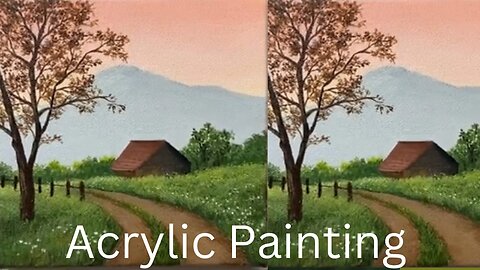 Mountain landscape painting/acrylic painting tutorial/acrylic painting for beginners tutorial