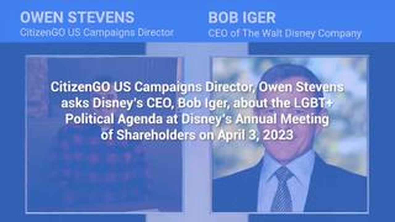 Disney CEO Confronted at Shareholder Meeting