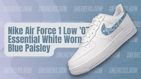 Nike Air Force 1 Low '07 Essential White Worn Blue Paisley (W) - DH4406-100 - @SneakersADM