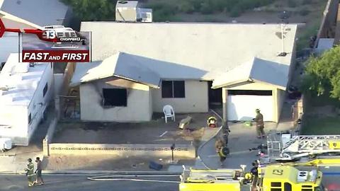Fire rips through home near Nellis, Charleston