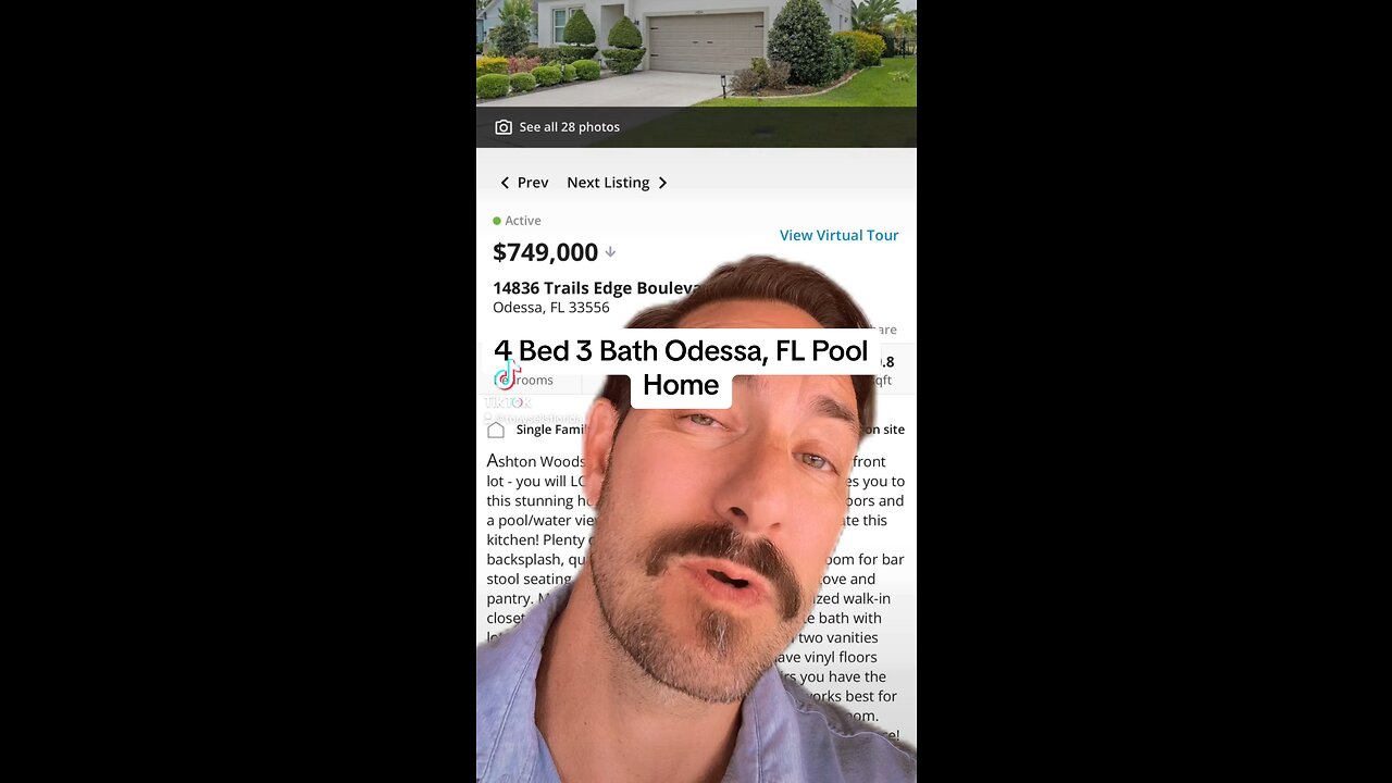 Stunning Ashton Woods Pool Home | Waterfront Beauty in Odessa, FL | $749,000